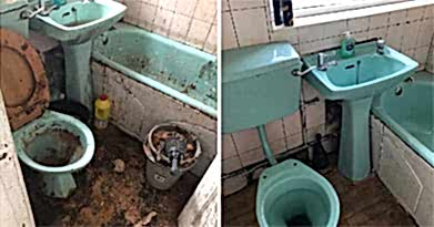 Мытье сильно запущенного санузла